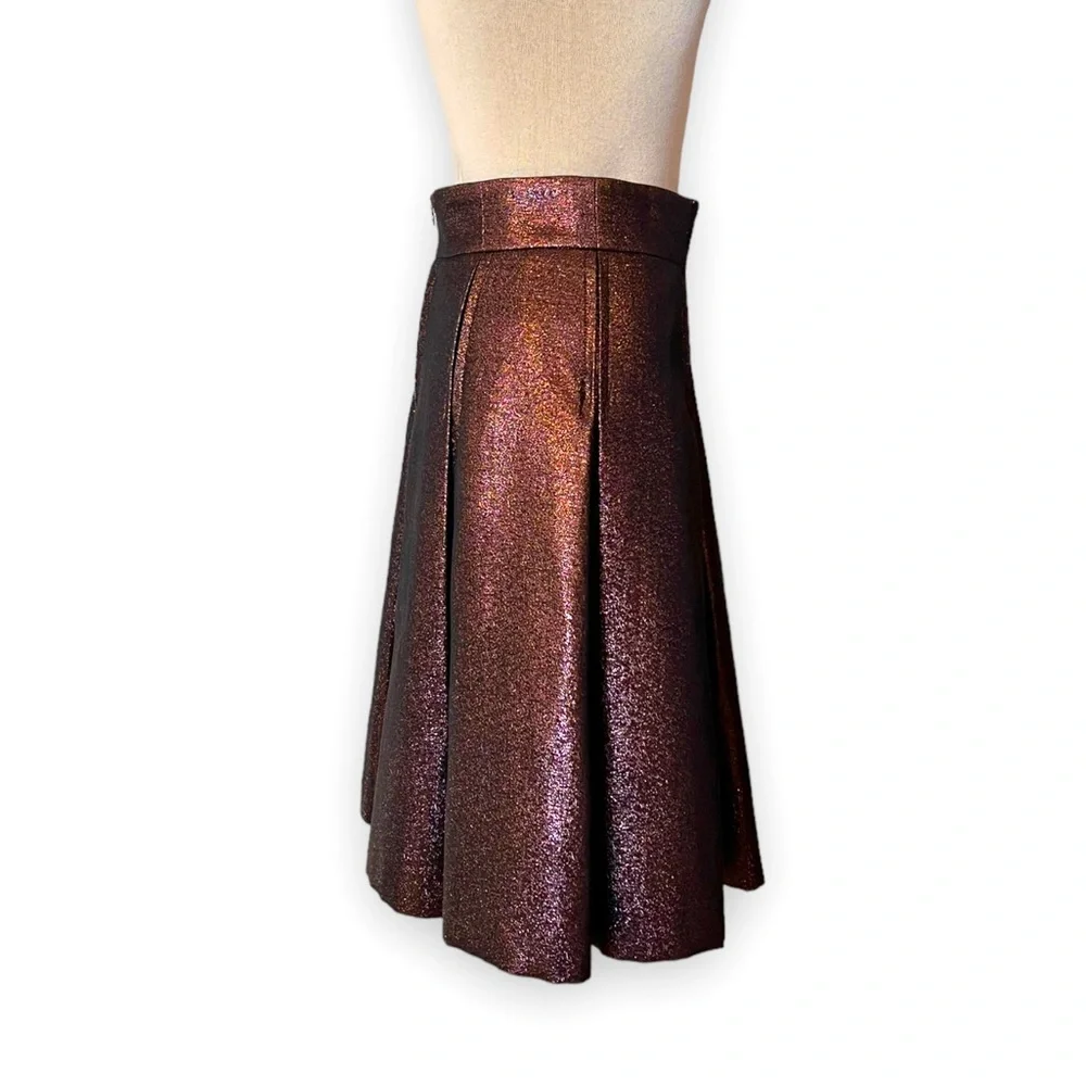 NWOT AKRIS PUNTO Iridescent Lamé Bell Skirt - Picture 4 of 10